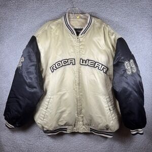 Rocawear USA Hip Hop Winter Vintage Down Jacket Oldschool Rap Size XL Y2K Jay Z